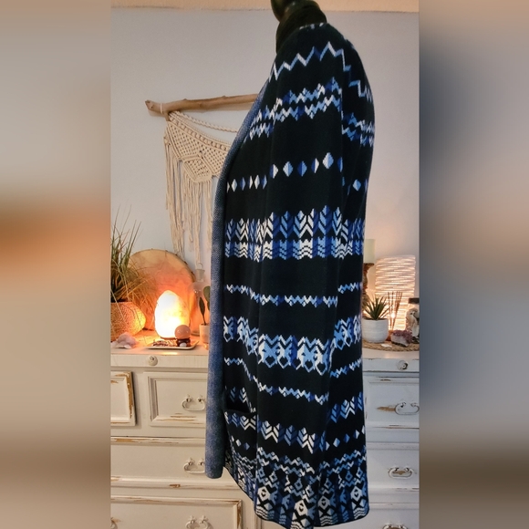 ★★ 3 for $20 item. BCBG MAXAZRIA OPEN LONG CARDIGAN BLUE. #047 - Picture 4 of 6